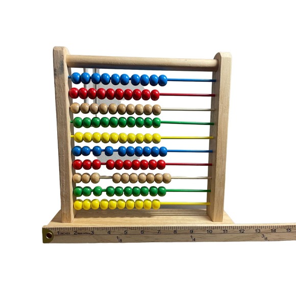 Melissa and Doug Abacus Classic Wooden Educational Counting Toy with 100 Beads - Picture 9 of 10